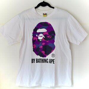 BAPE Colour Camo Logo By Bathing Ape Tee - White/ Purple - Men's